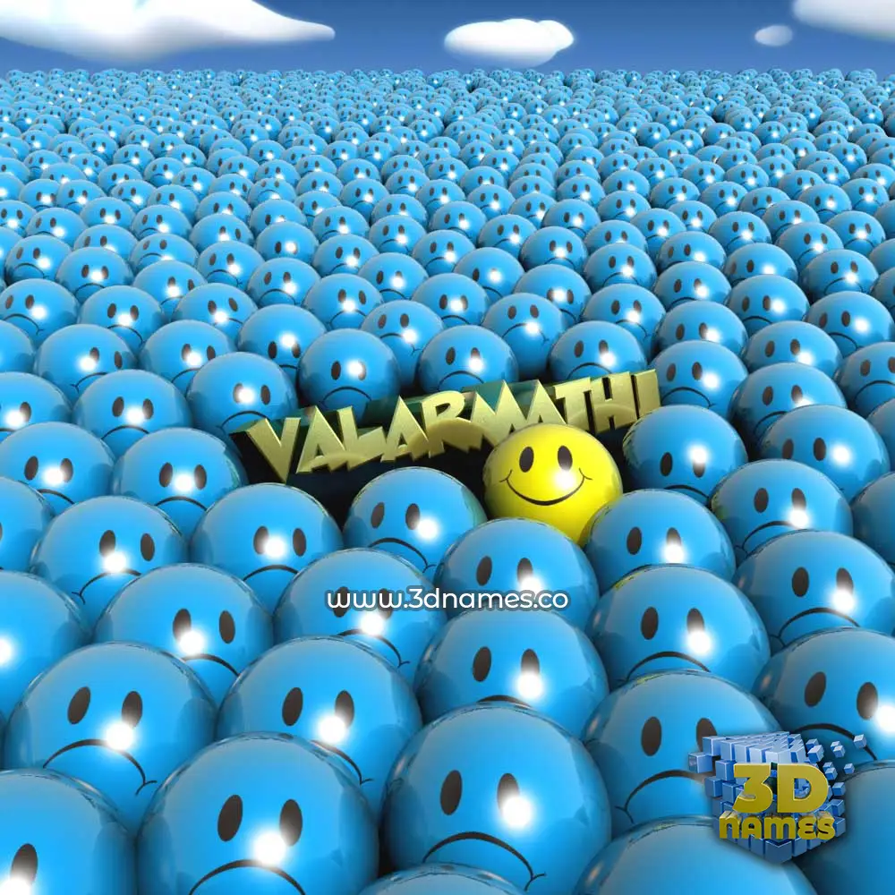 valarmathi in Special Smileys style - 3D name wallpaper