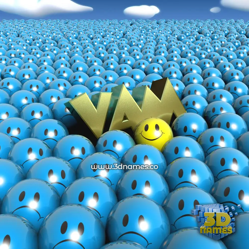 vam in Special Smileys style - 3D name wallpaper
