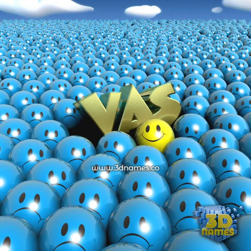 vas in Special Smileys style - 3D name wallpaper