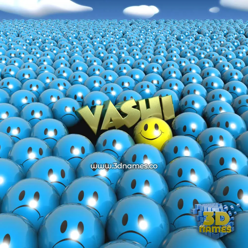 vashi in Special Smileys style - 3D name wallpaper