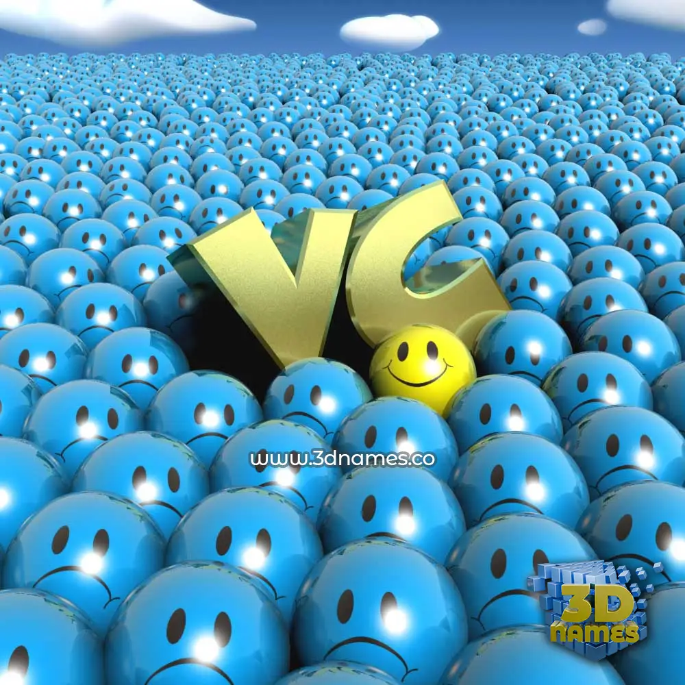 vc in Special Smileys style - 3D name wallpaper