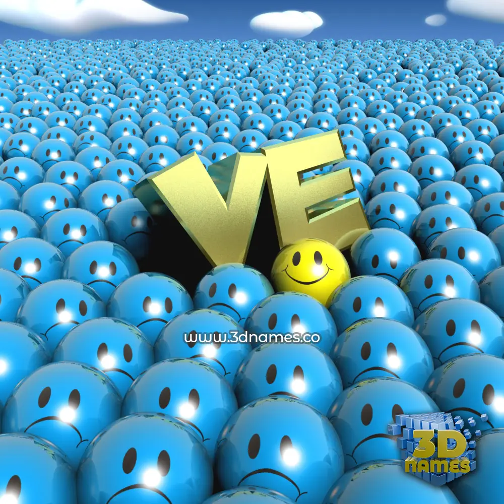 ve in Special Smileys style - 3D name wallpaper