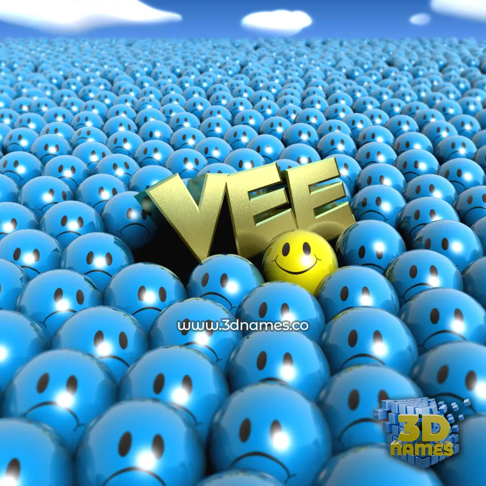 vee in Special Smileys style - 3D name wallpaper