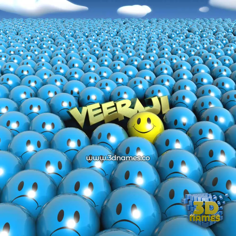 veeraji in Special Smileys style - 3D name wallpaper