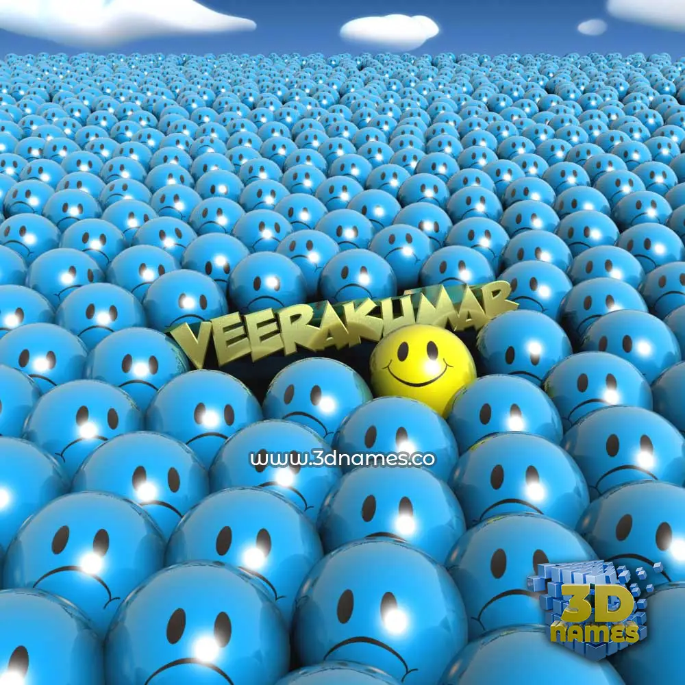 veerakumar in Special Smileys style - 3D name wallpaper