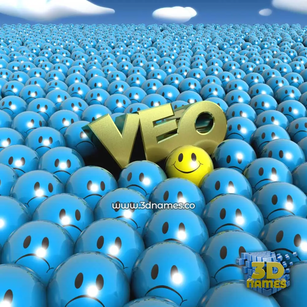 veo in Special Smileys style - 3D name wallpaper