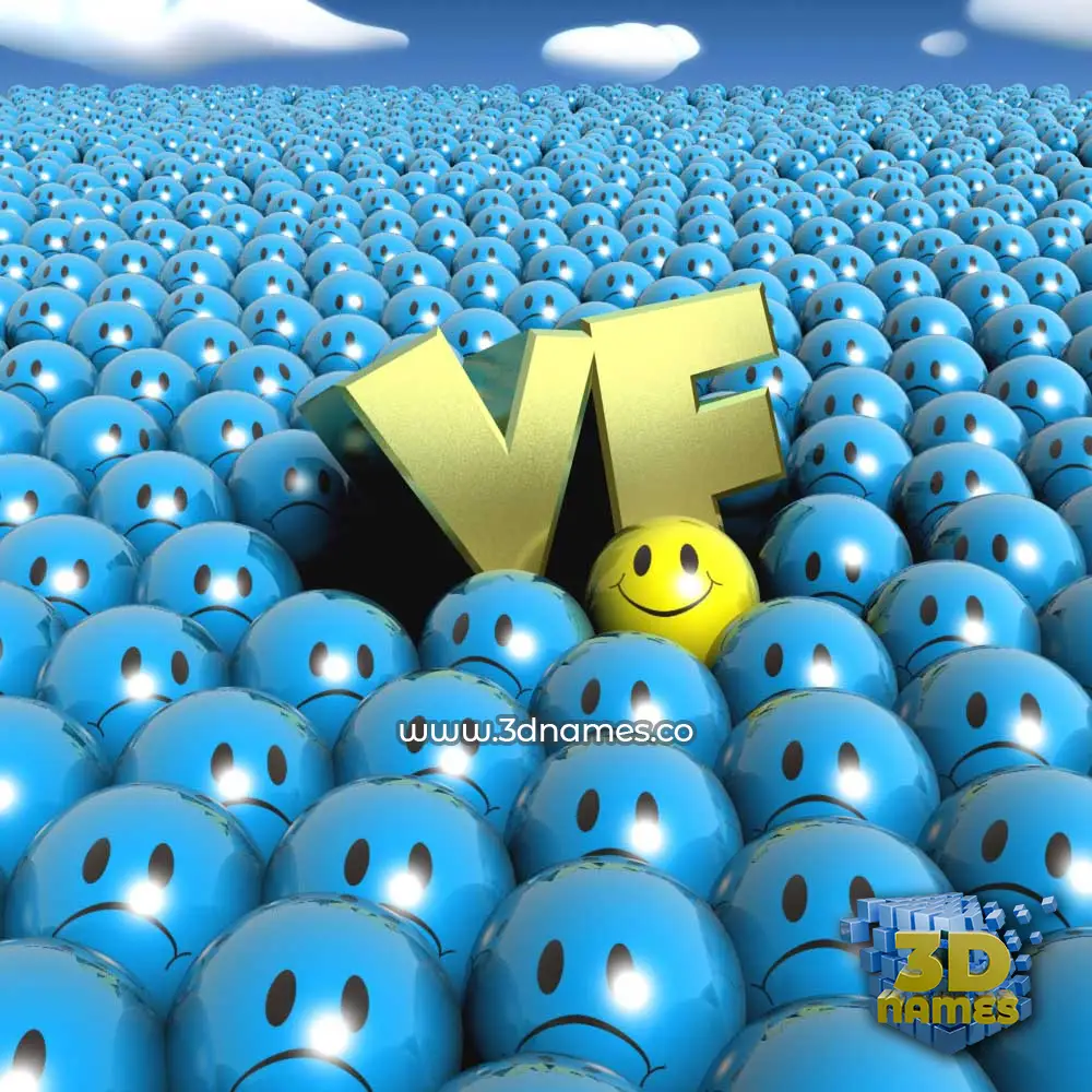 vf in Special Smileys style - 3D name wallpaper