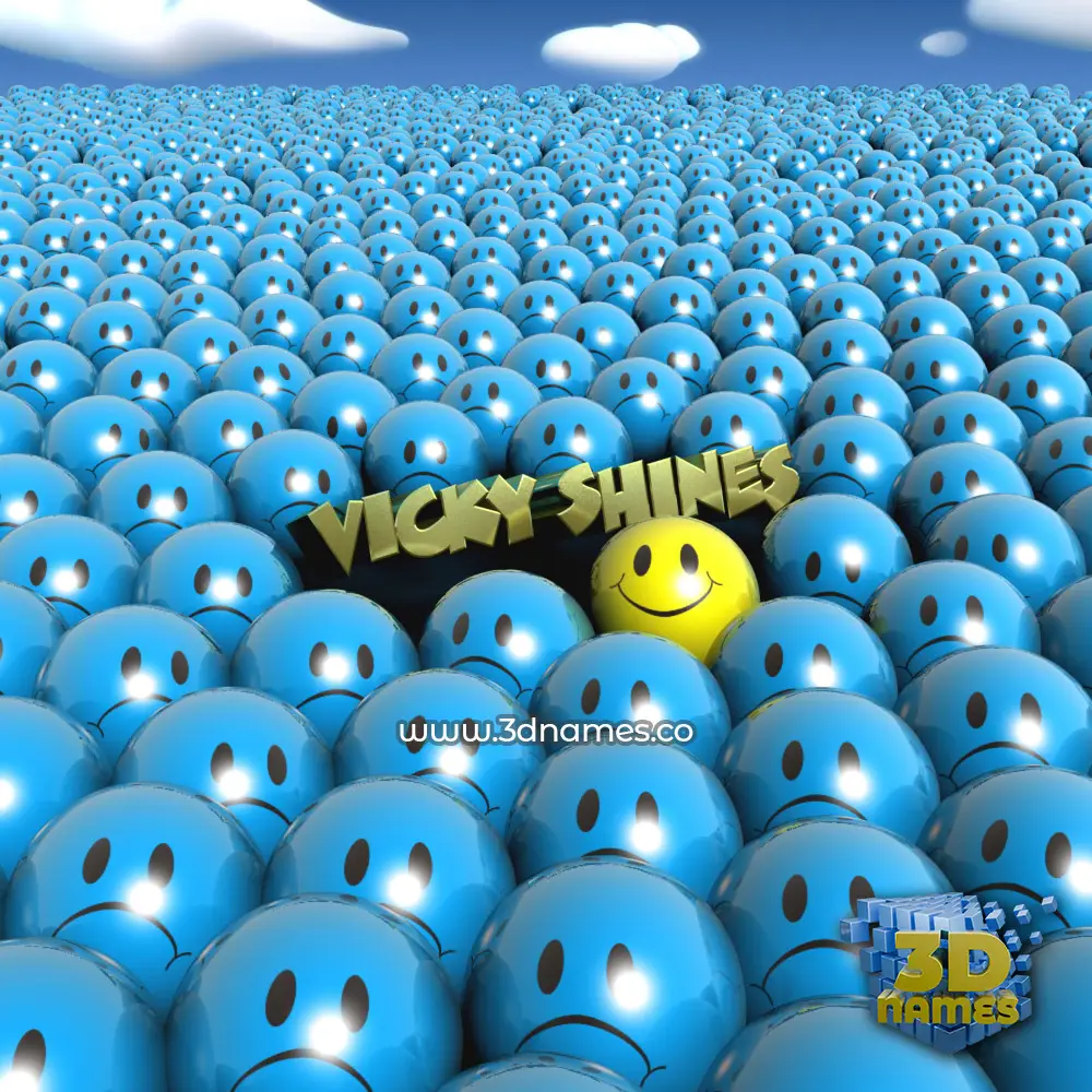 vicky shines in Special Smileys style - 3D name wallpaper