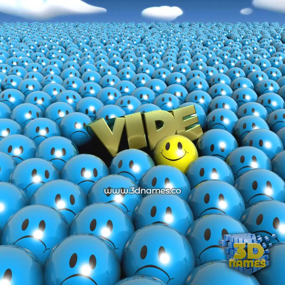 vide in Special Smileys style - 3D name wallpaper
