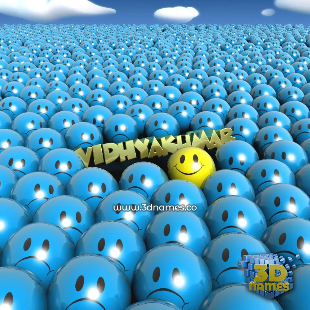 vidhyakumar in Special Smileys style - 3D name wallpaper