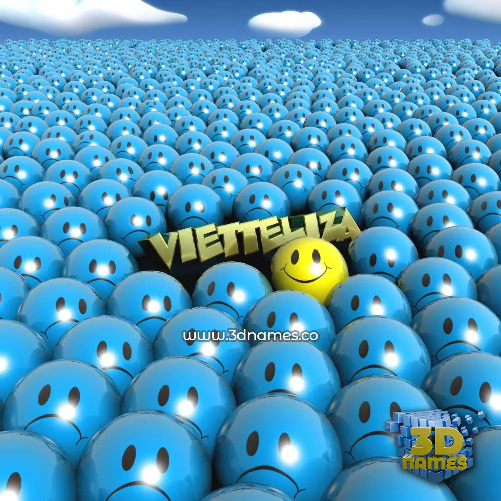 vietteliza in Special Smileys style - 3D name wallpaper