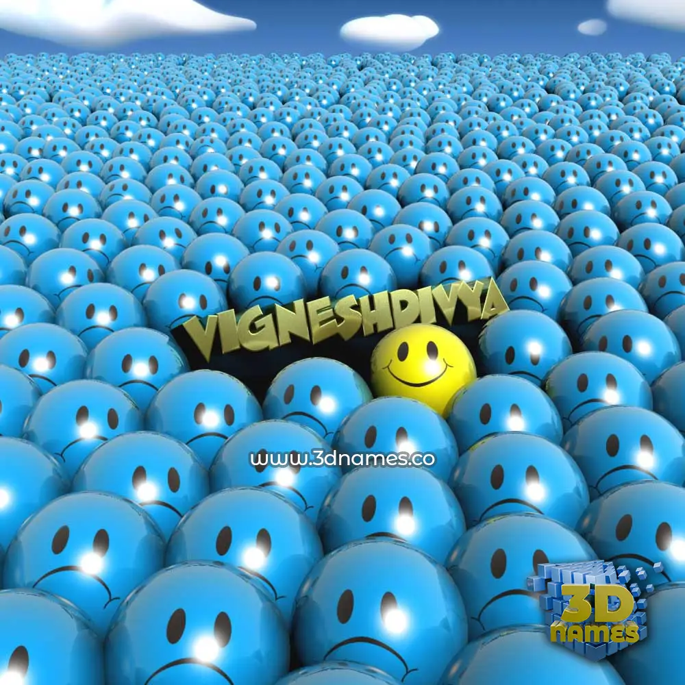 vigneshdivya in Special Smileys style - 3D name wallpaper
