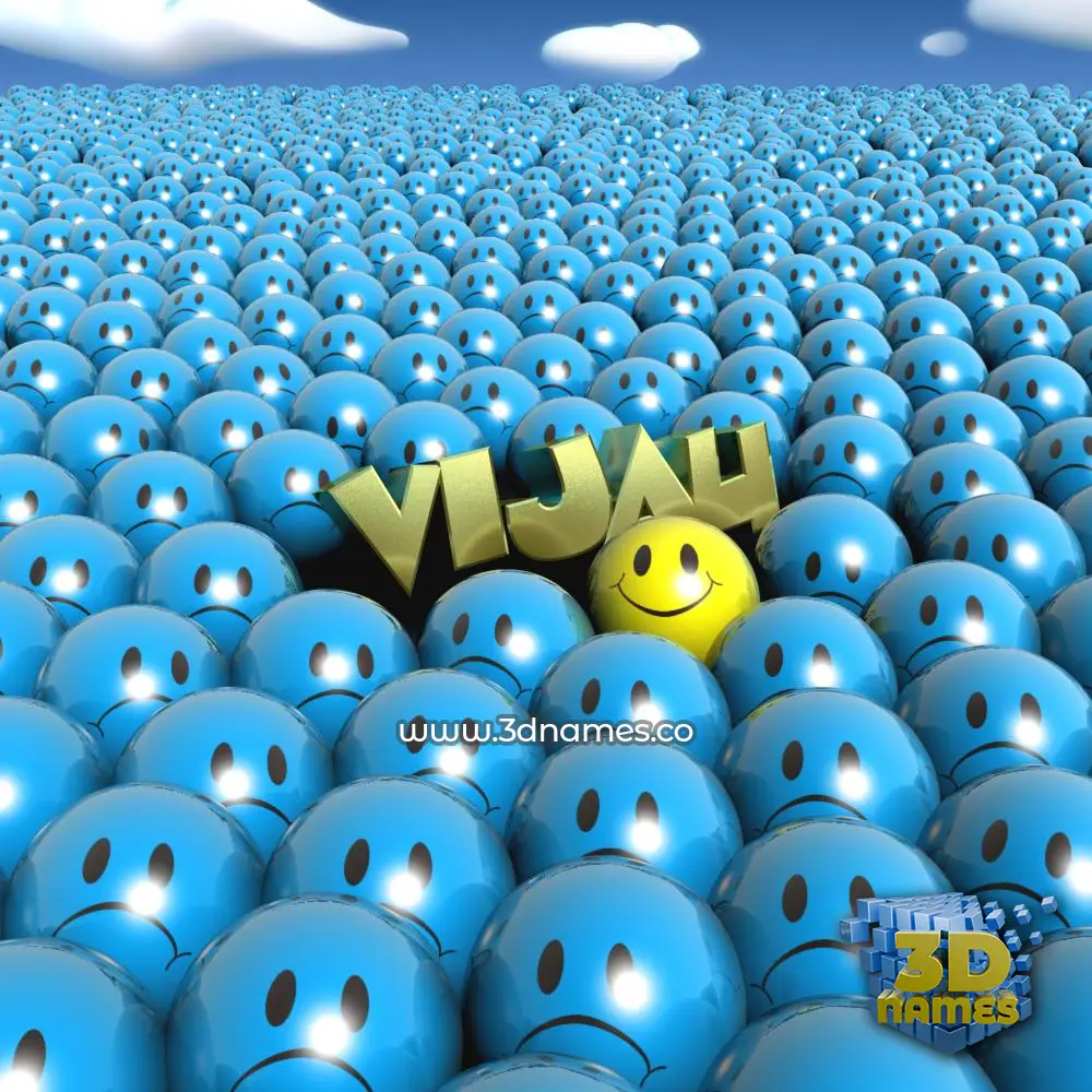 vijau in Special Smileys style - 3D name wallpaper