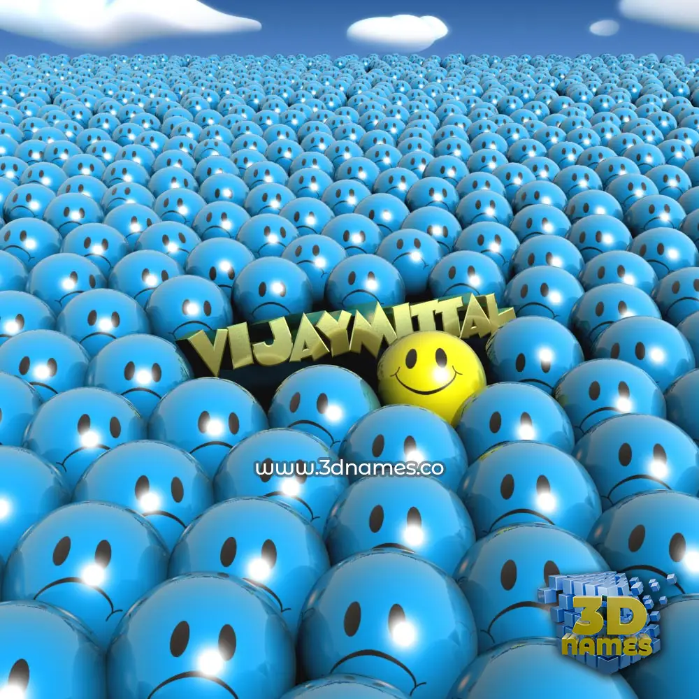 vijaymittal in Special Smileys style - 3D name wallpaper