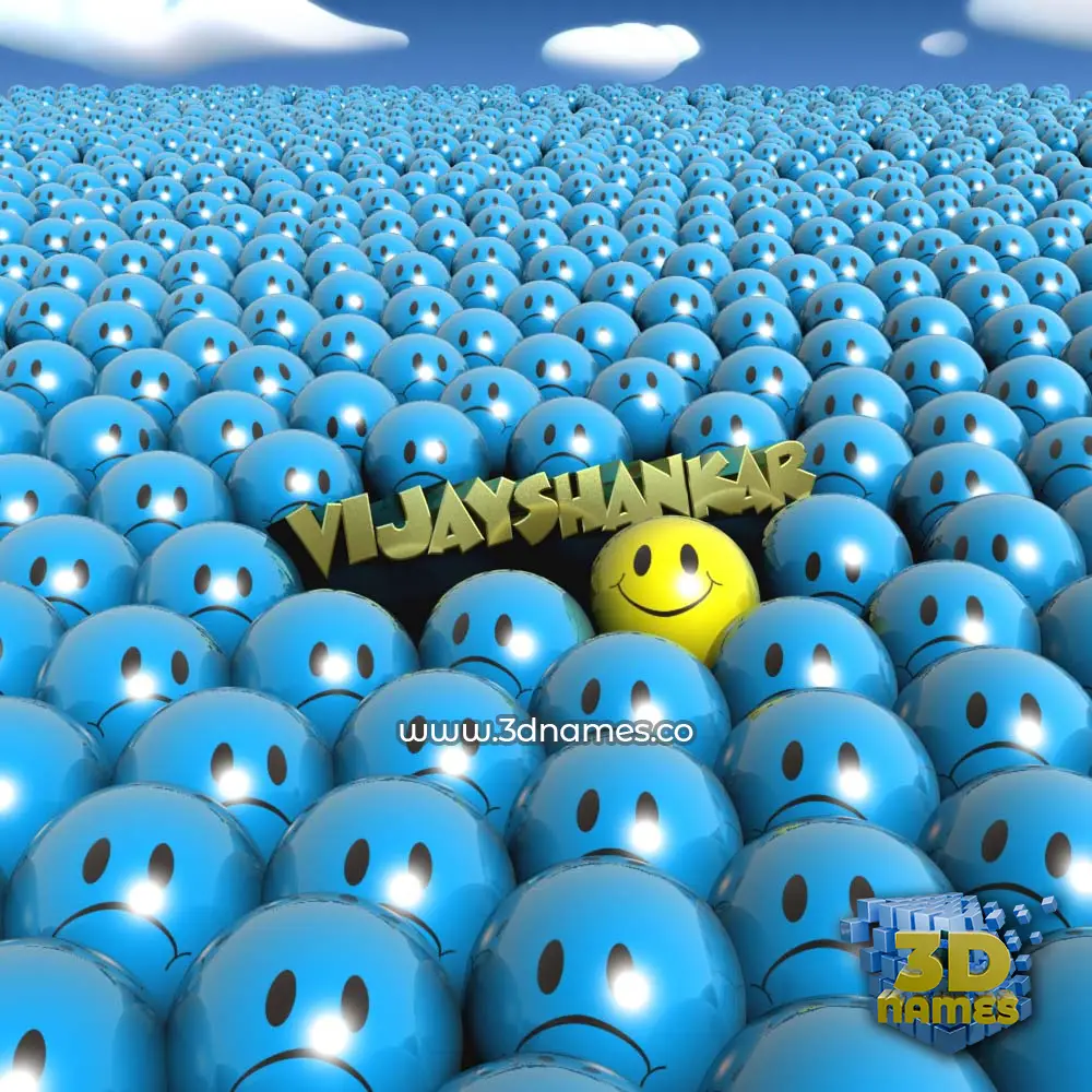 vijayshankar in Special Smileys style - 3D name wallpaper