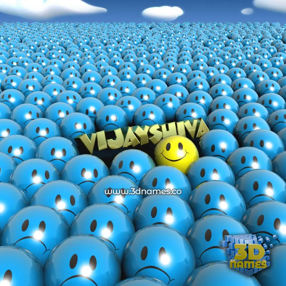 vijayshiva in Special Smileys style - 3D name wallpaper