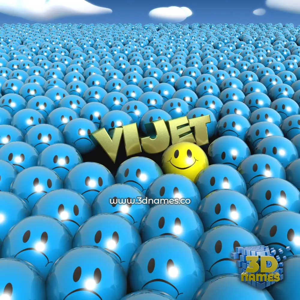 vijet in Special Smileys style - 3D name wallpaper