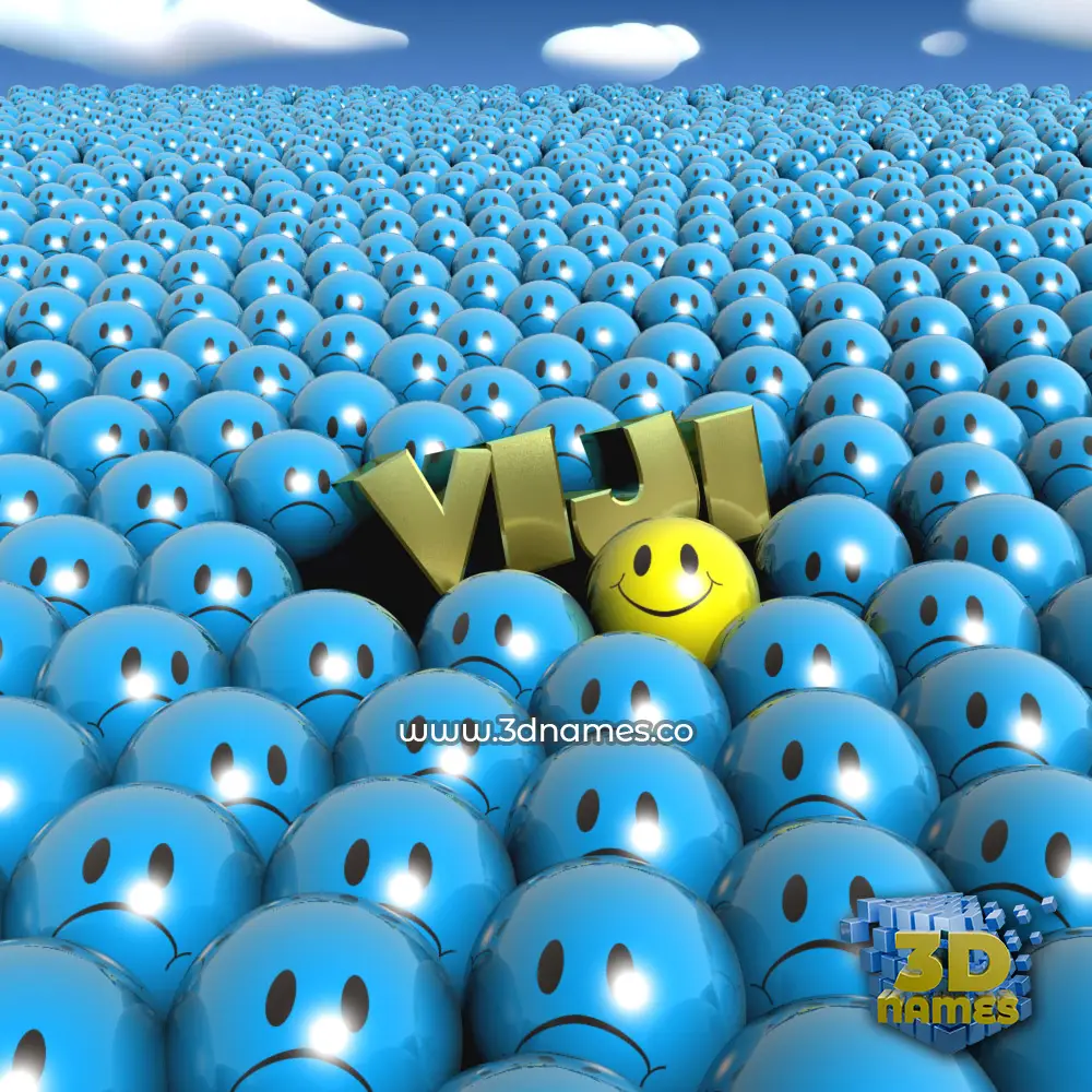 viji in Special Smileys style - 3D name wallpaper