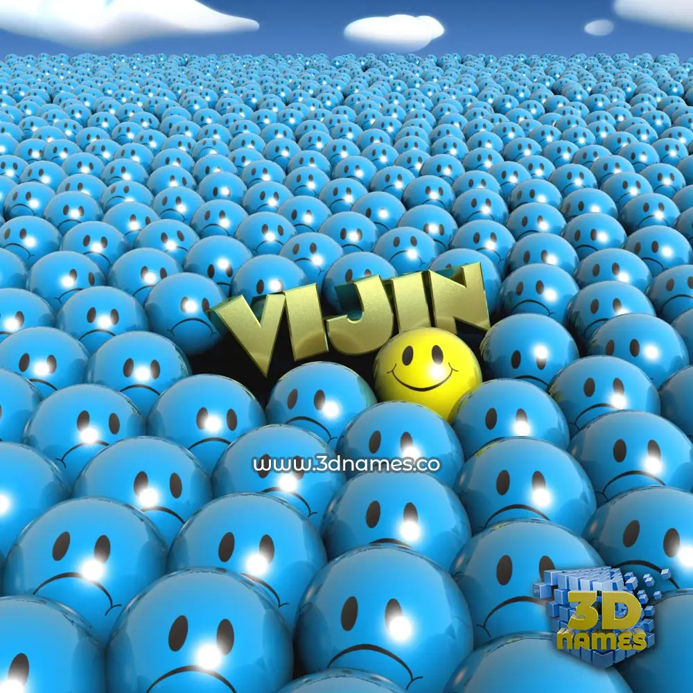 vijin in Special Smileys style - 3D name wallpaper