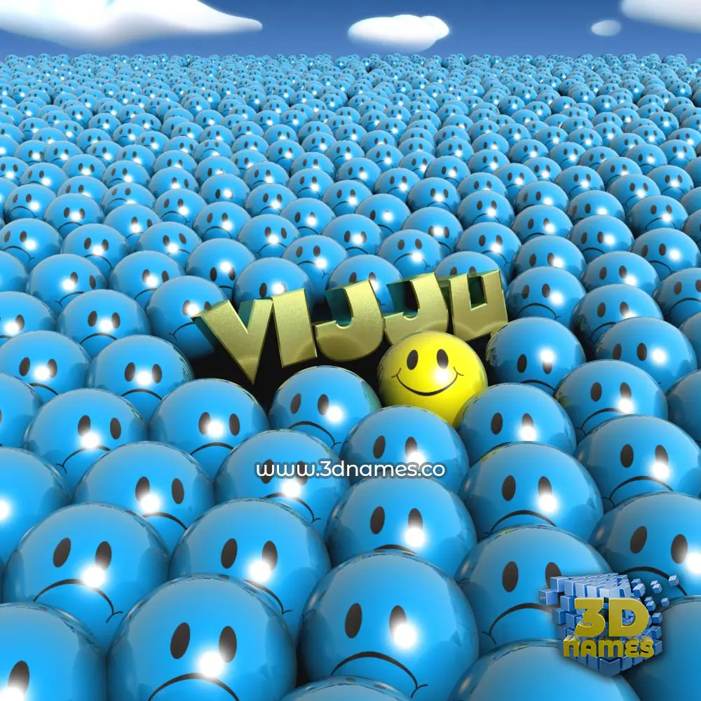 vijju in Special Smileys style - 3D name wallpaper