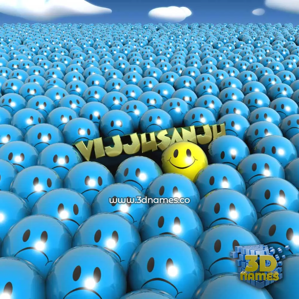 vijjusanju in Special Smileys style - 3D name wallpaper