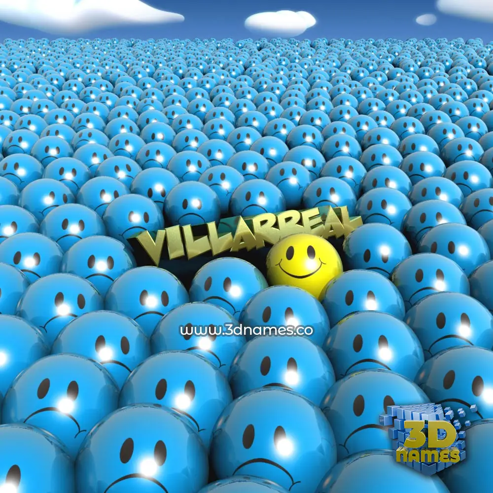 villarreal in Special Smileys style - 3D name wallpaper