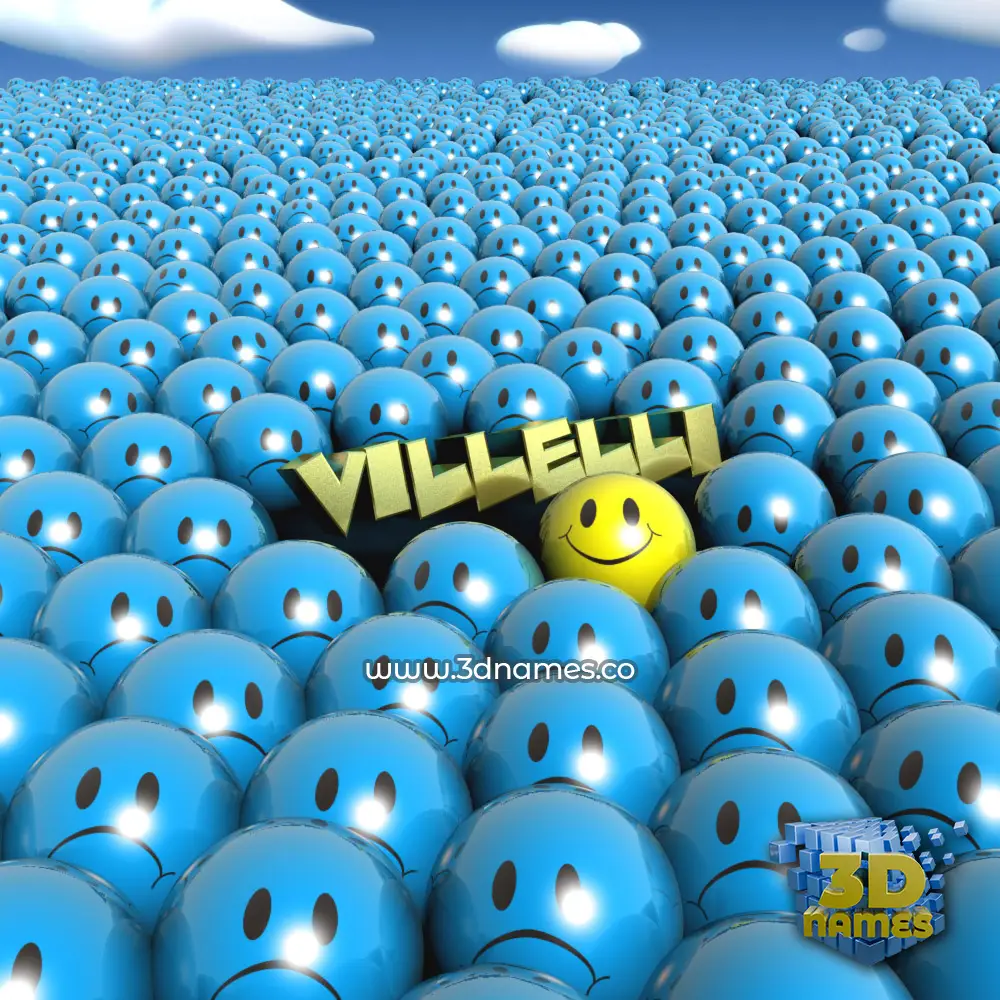 villelli in Special Smileys style - 3D name wallpaper