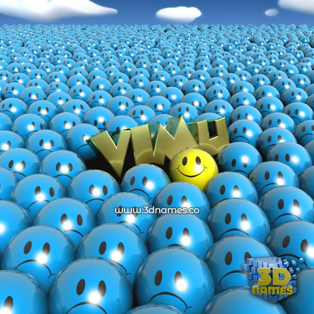 vimu in Special Smileys style - 3D name wallpaper