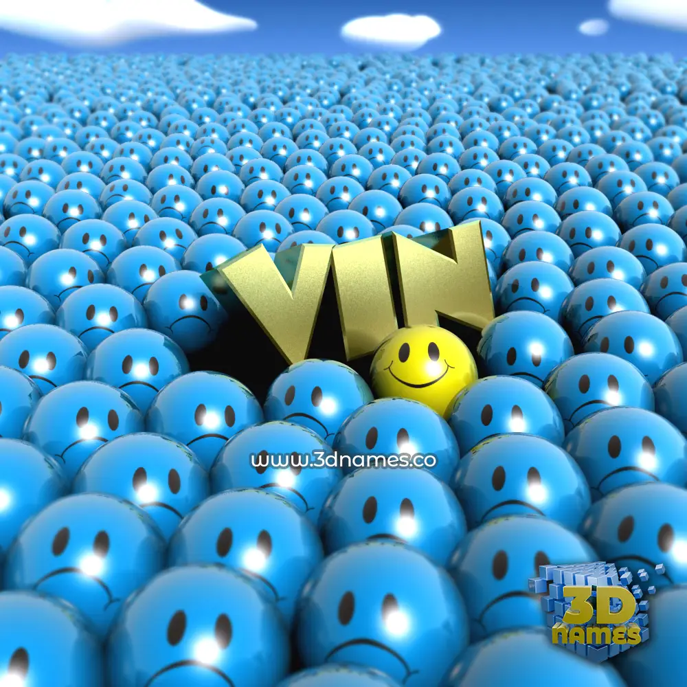 vin in Special Smileys style - 3D name wallpaper