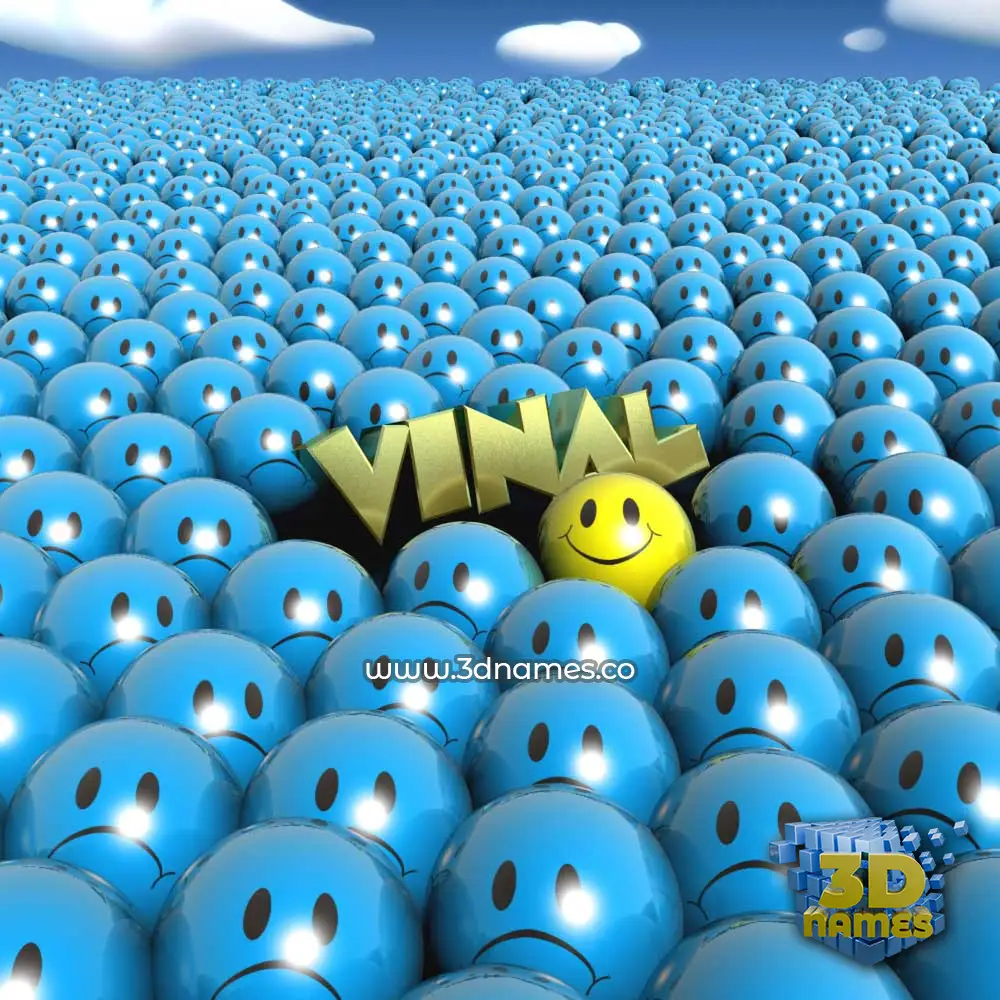 vinal in Special Smileys style - 3D name wallpaper