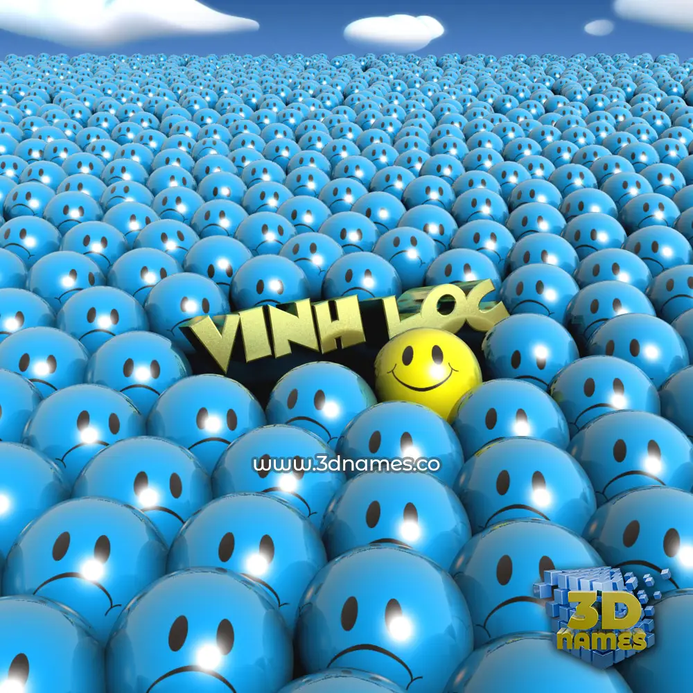 vinh loc in Special Smileys style - 3D name wallpaper