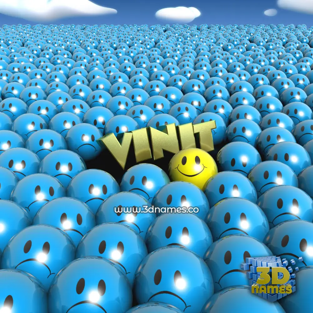 vinit in Special Smileys style - 3D name wallpaper