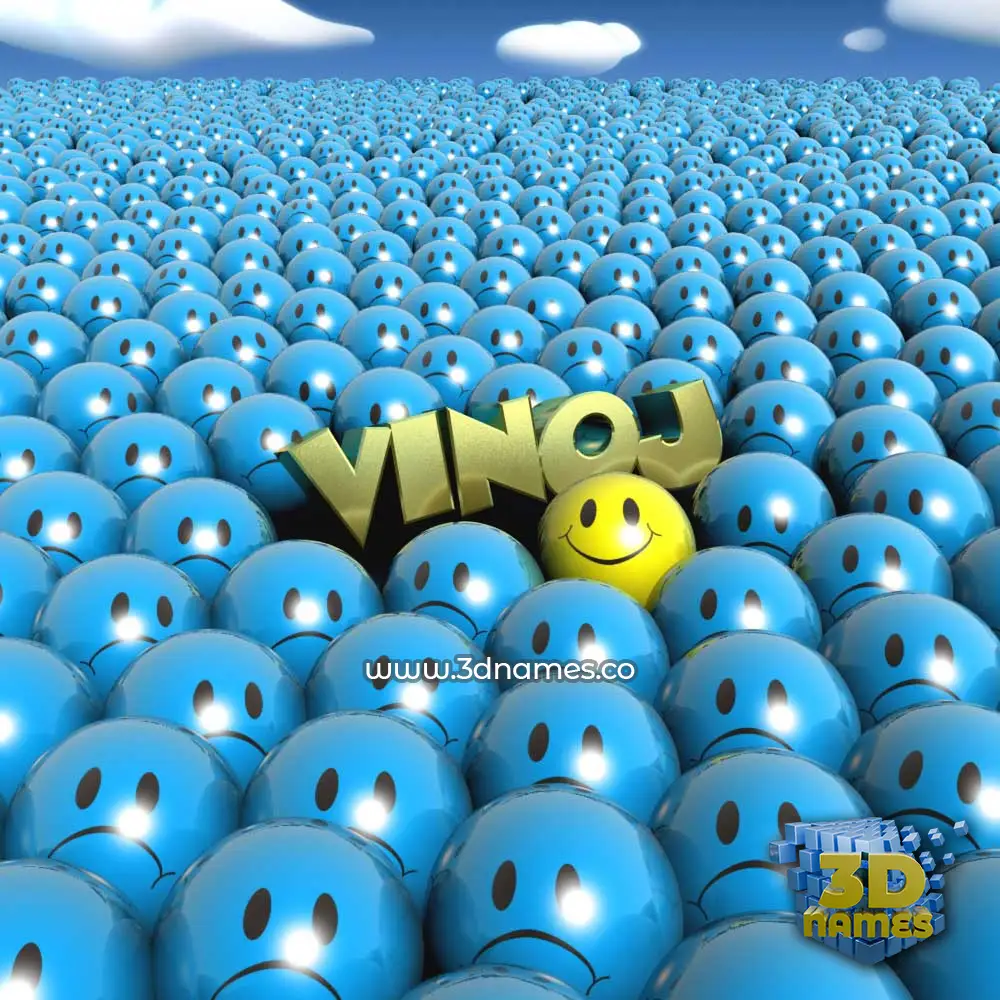 vinoj in Special Smileys style - 3D name wallpaper