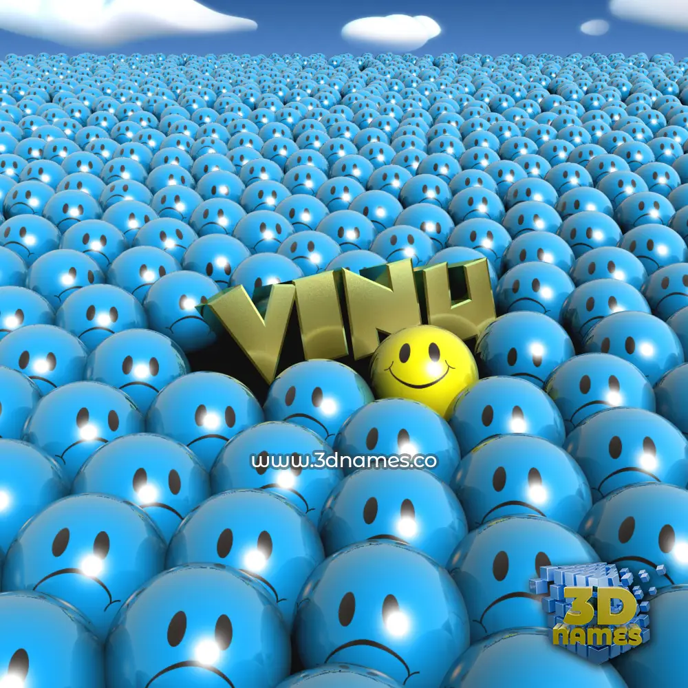 vinu in Special Smileys style - 3D name wallpaper