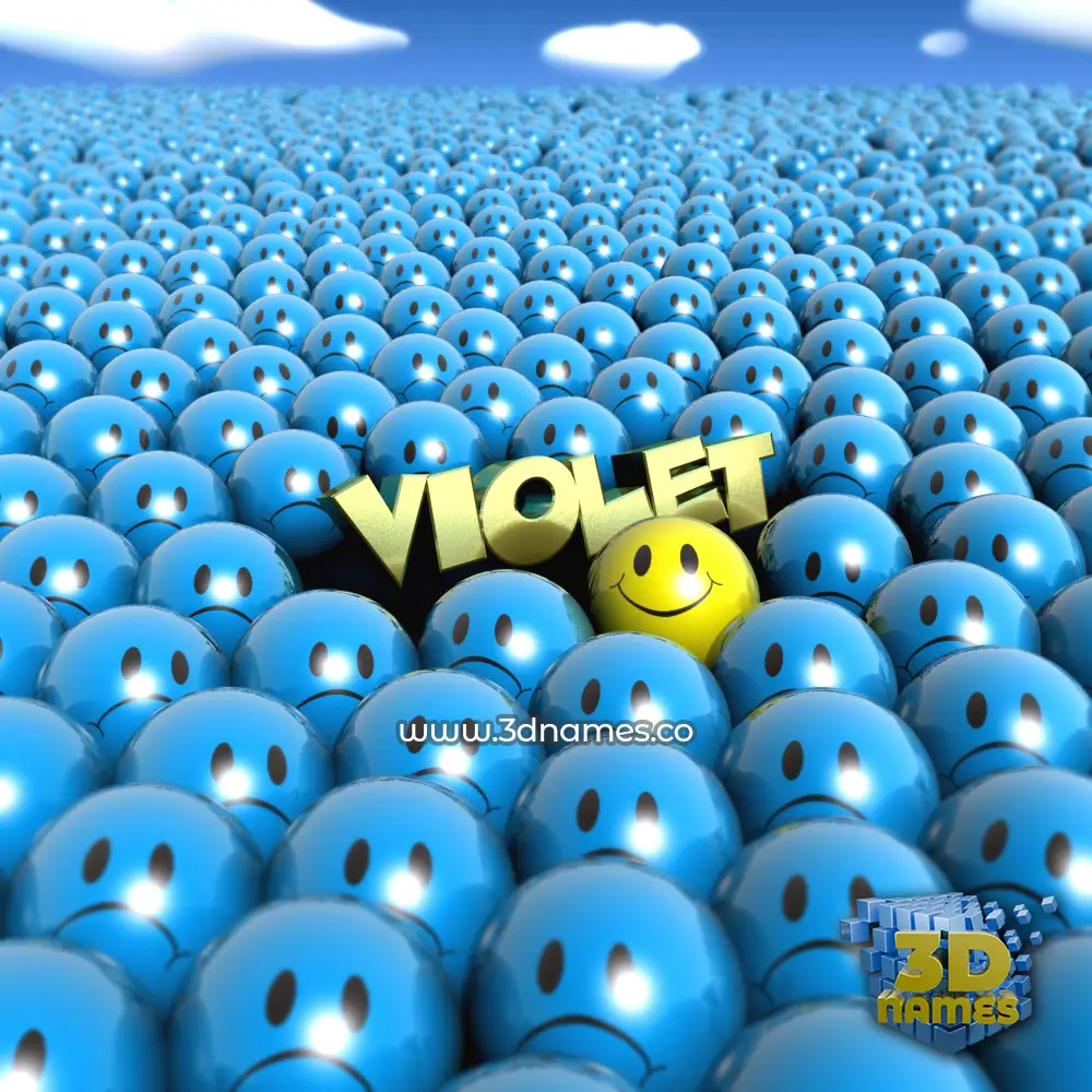 violet in Special Smileys style - 3D name wallpaper