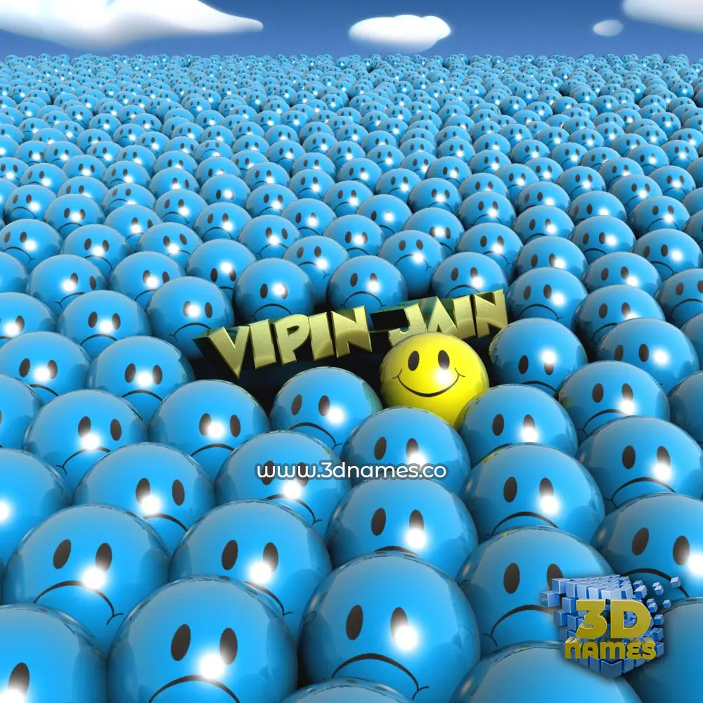 vipin jain in Special Smileys style - 3D name wallpaper