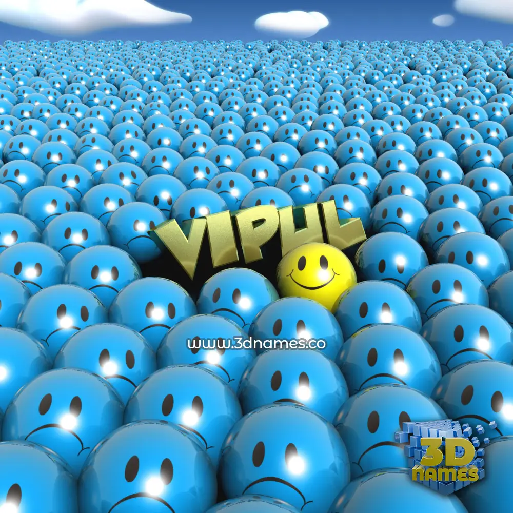 vipul in Special Smileys style - 3D name wallpaper