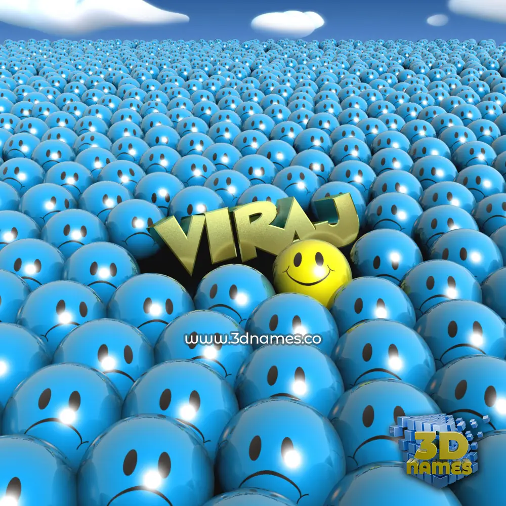 viraj in Special Smileys style - 3D name wallpaper
