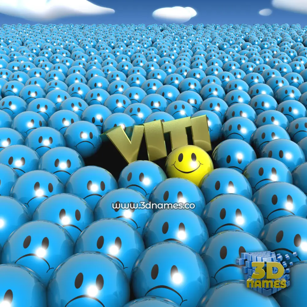 viti in Special Smileys style - 3D name wallpaper