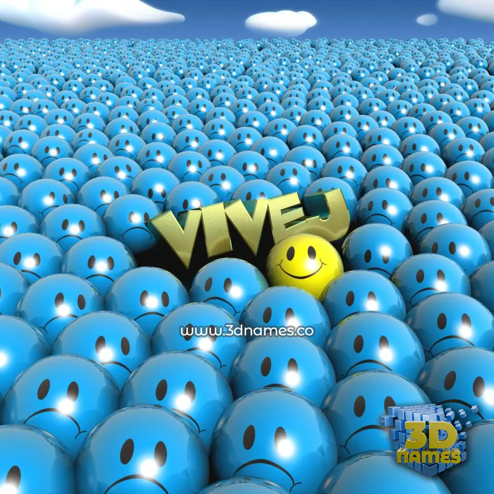 vivej in Special Smileys style - 3D name wallpaper