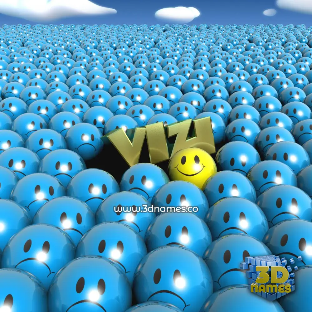 vizi in Special Smileys style - 3D name wallpaper