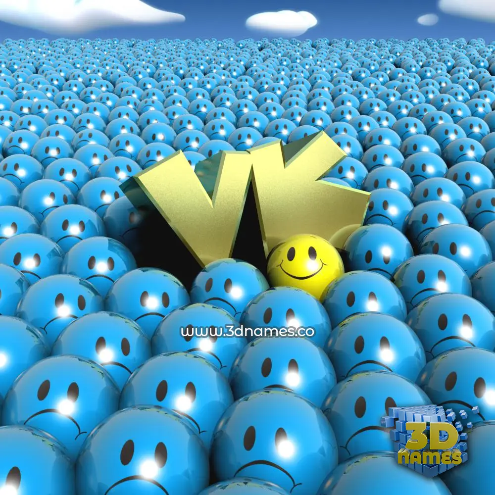 vk in Special Smileys style - 3D name wallpaper