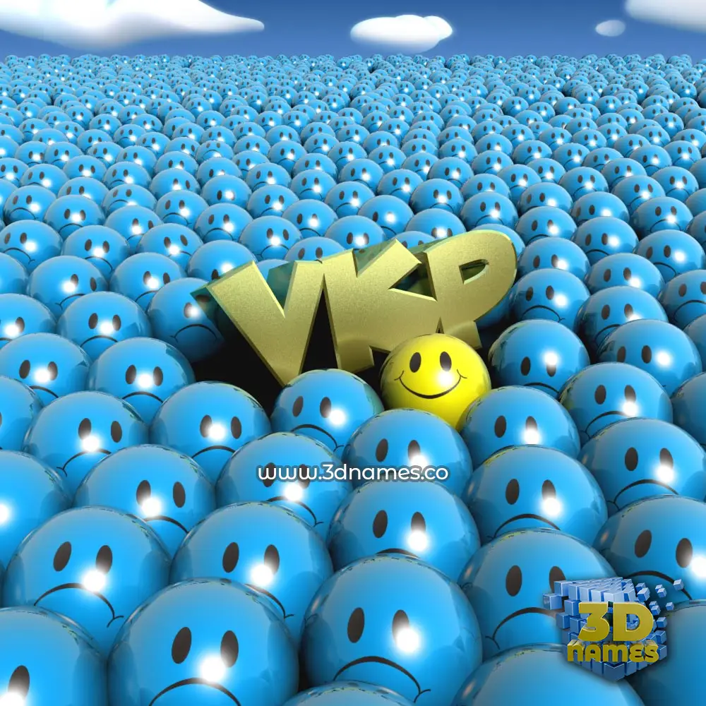 vkp in Special Smileys style - 3D name wallpaper