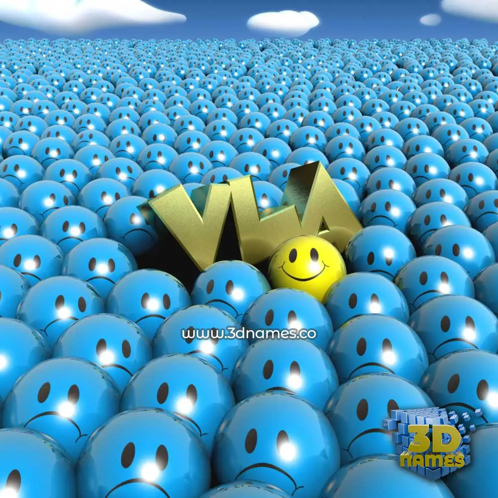 vla in Special Smileys style - 3D name wallpaper