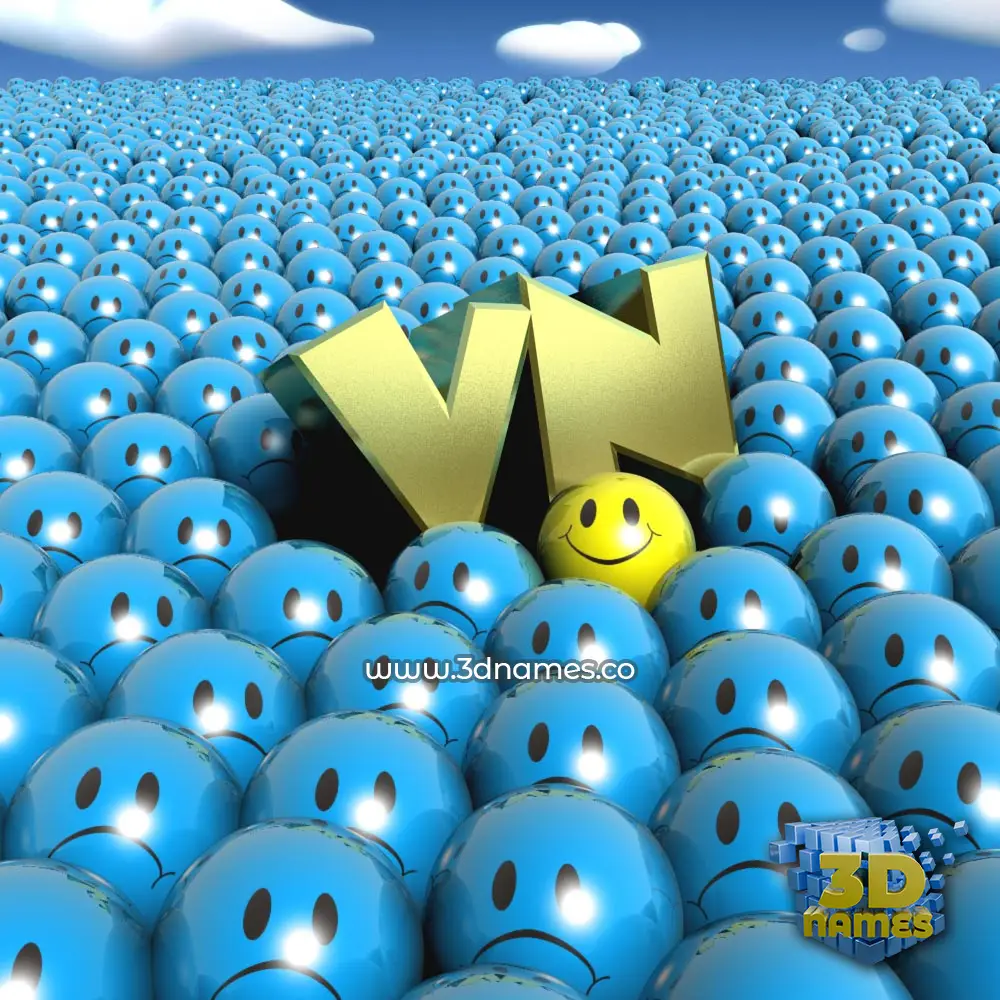 vn in Special Smileys style - 3D name wallpaper