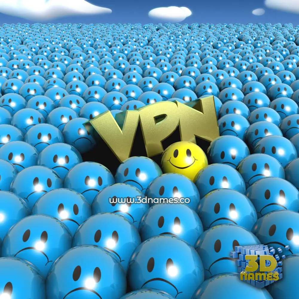 vpn in Special Smileys style - 3D name wallpaper