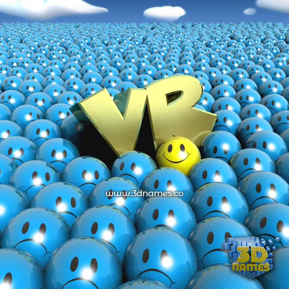 vr in Special Smileys style - 3D name wallpaper