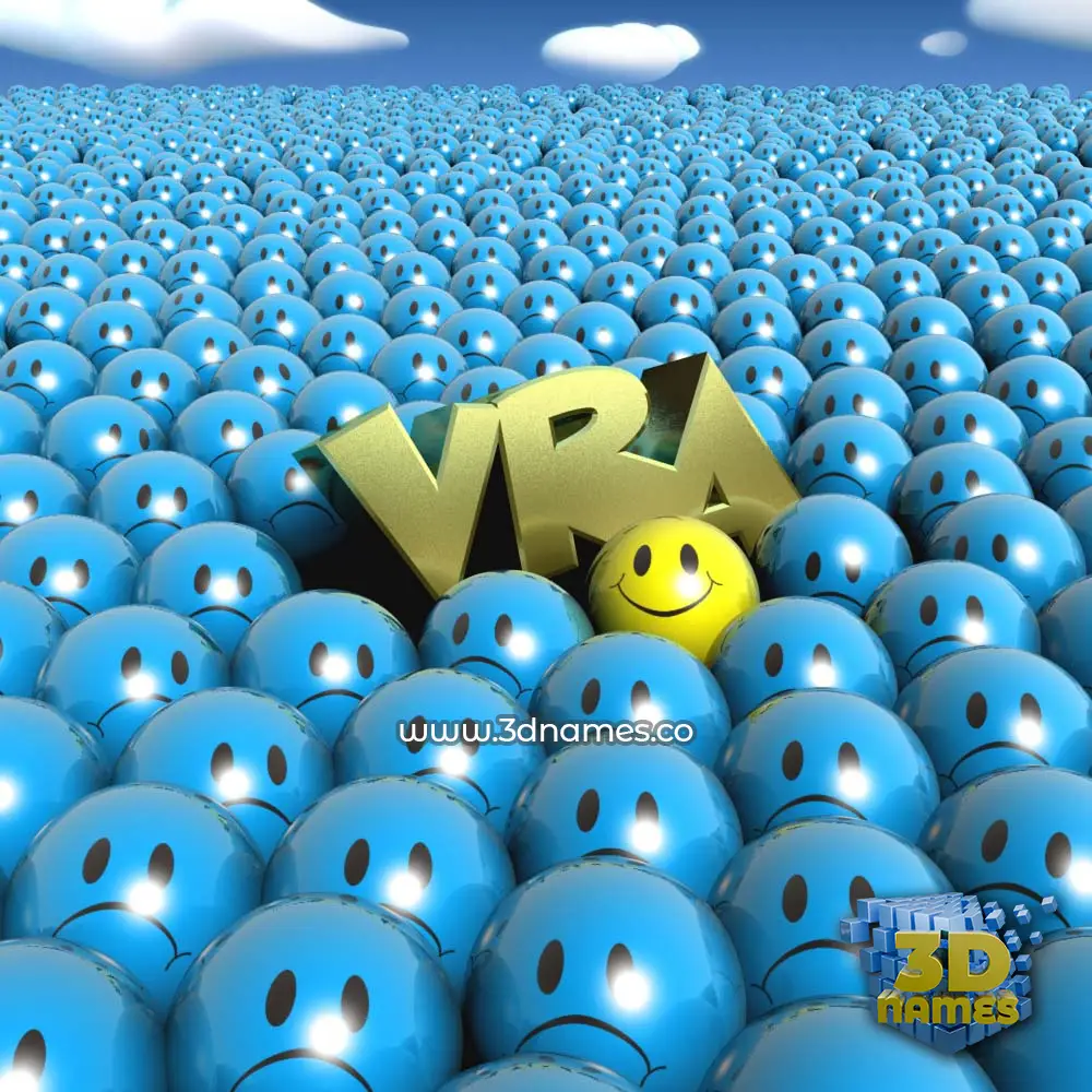 vra in Special Smileys style - 3D name wallpaper