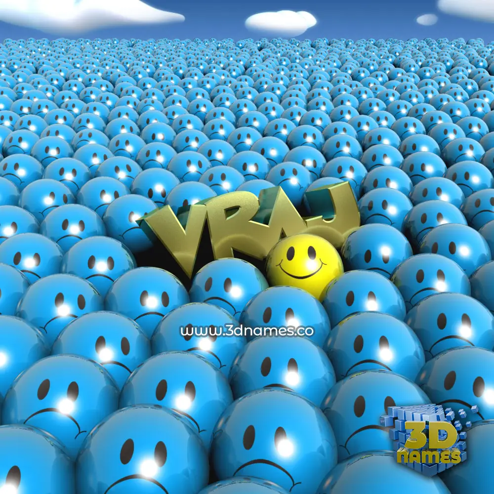 vraj in Special Smileys style - 3D name wallpaper