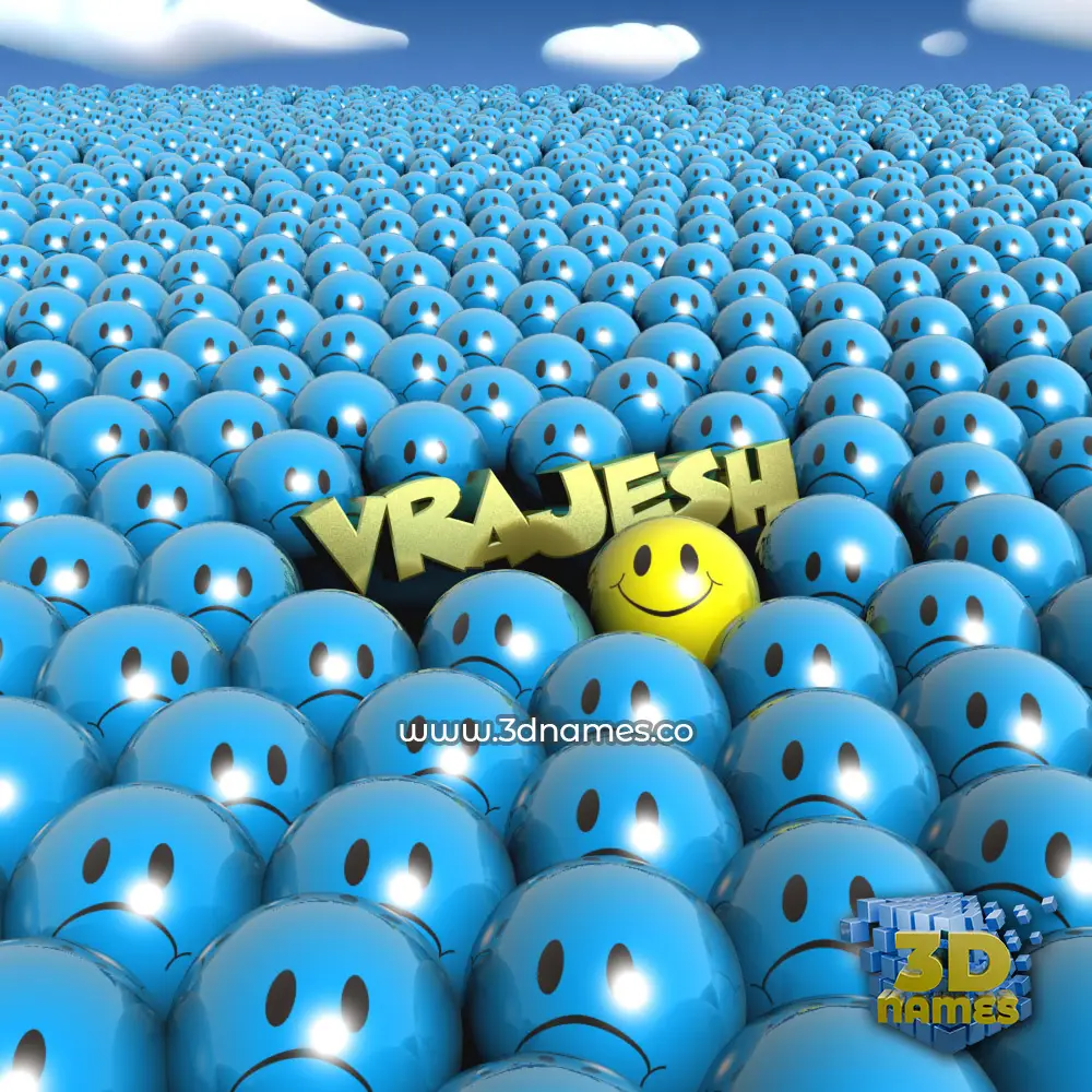 vrajesh in Special Smileys style - 3D name wallpaper